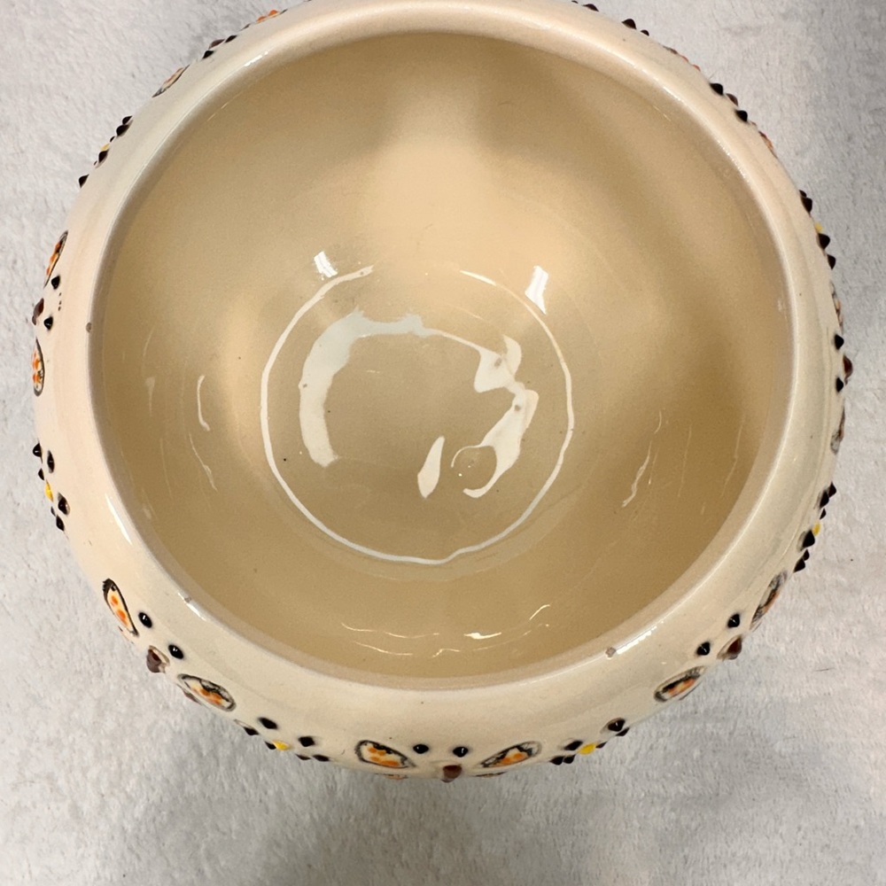 Aboriginal Dot Studio Art Pottery Frog Heart Eyes Butterfly Floral Pot Lily Pads - Picture 8 of 16